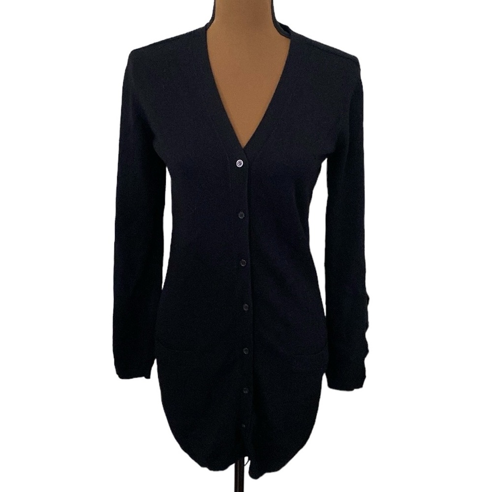 Anne Fontaine Rachel black cardigan cutout sleeve longline cardigan size EU 38